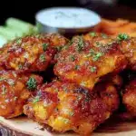 air fryer buffalo chicken wings - featured image