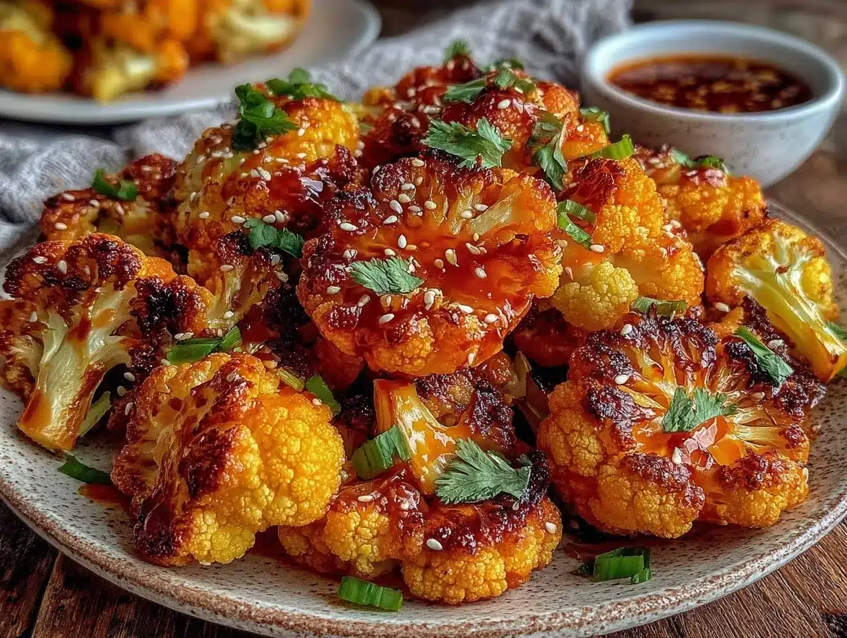 air fryer sweet chili cauliflower preparation steps