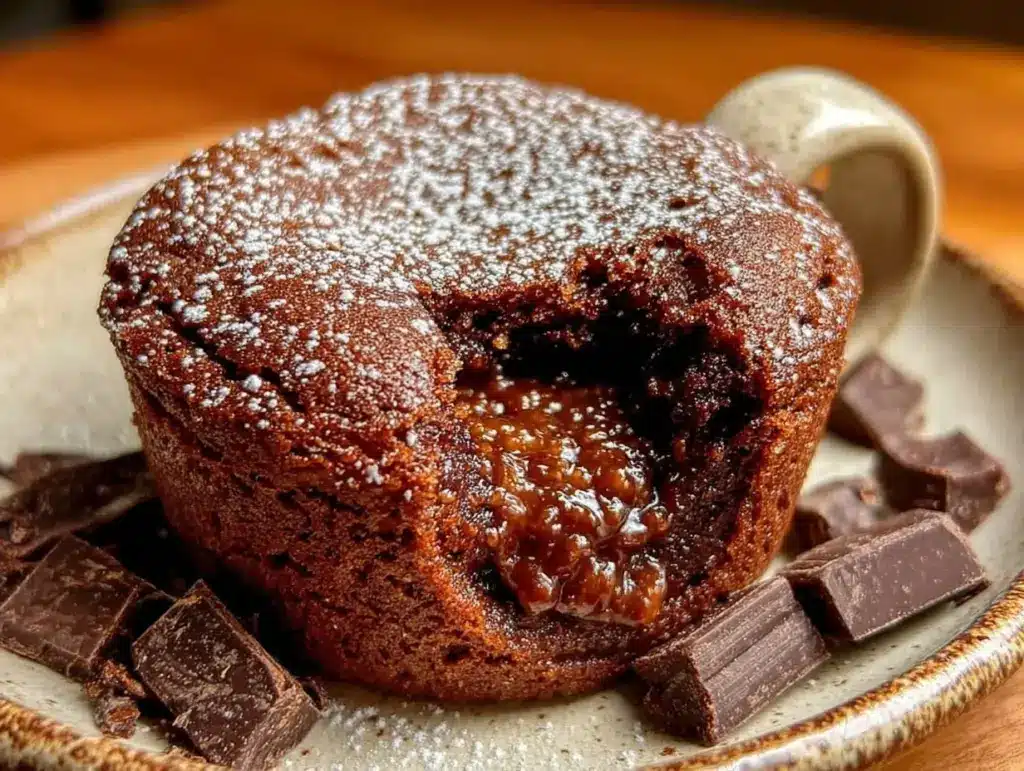 chocolate lava mug cake - featured image