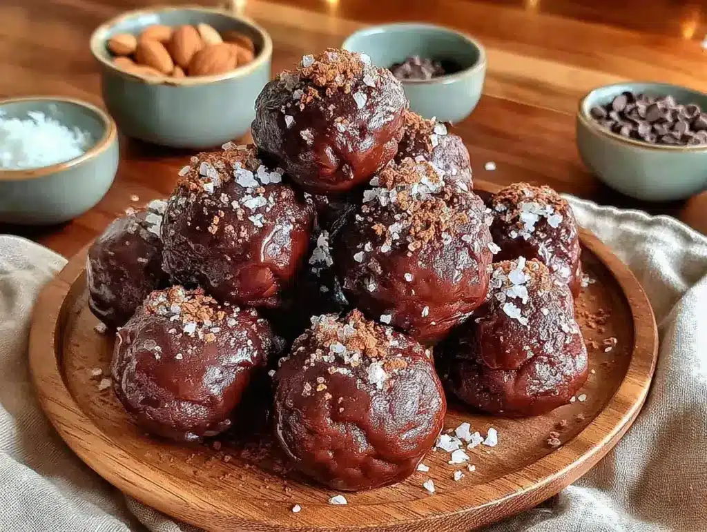 chocolate protein balls - featured image