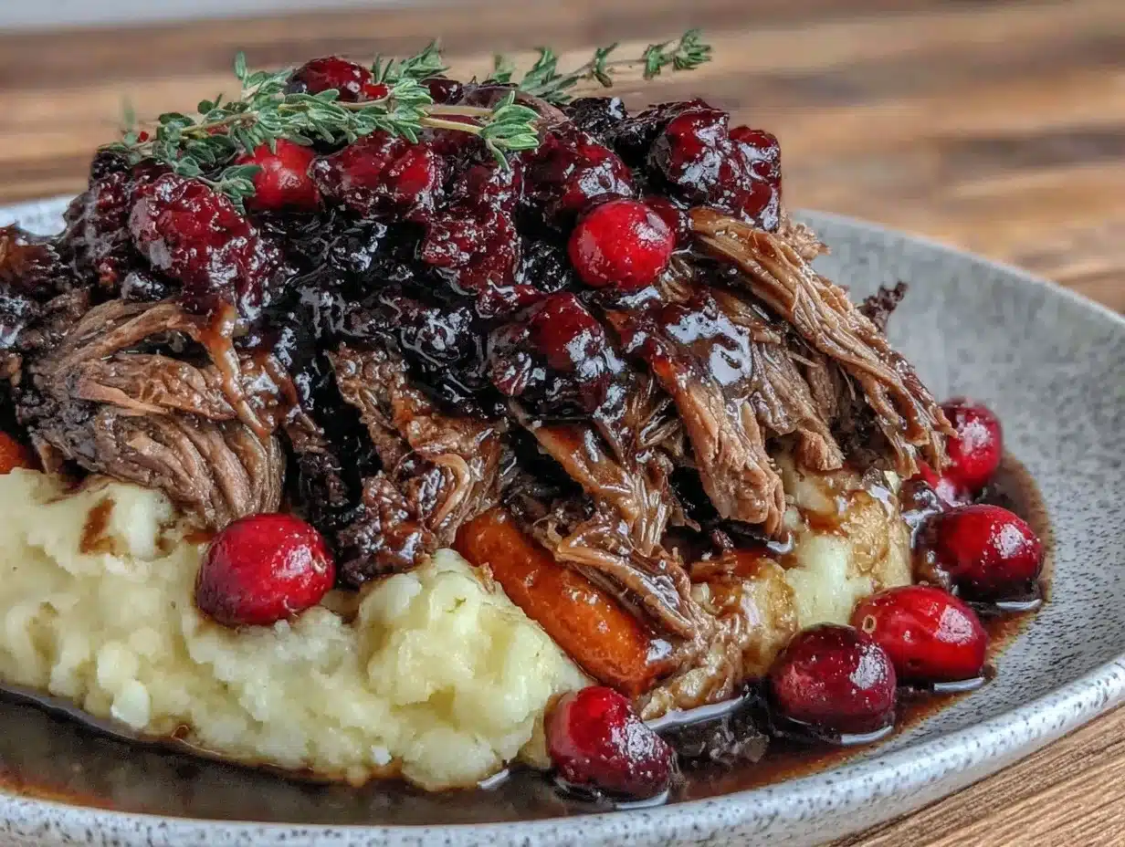 cranberry balsamic roast beef - featured image