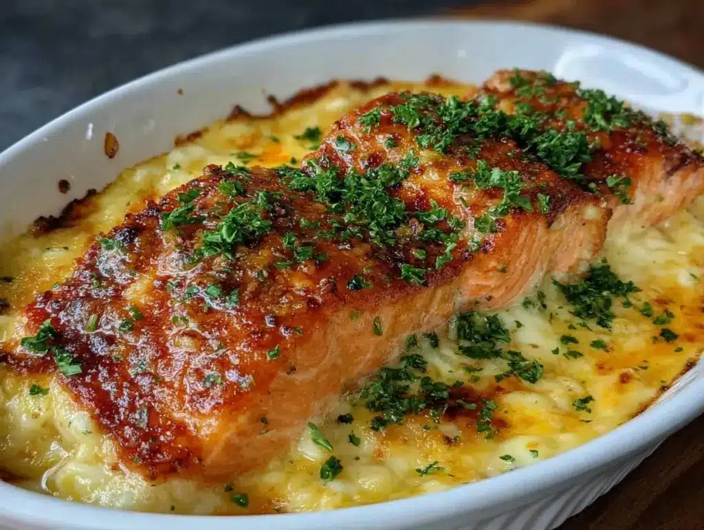 creamy baked Boursin salmon - featured image