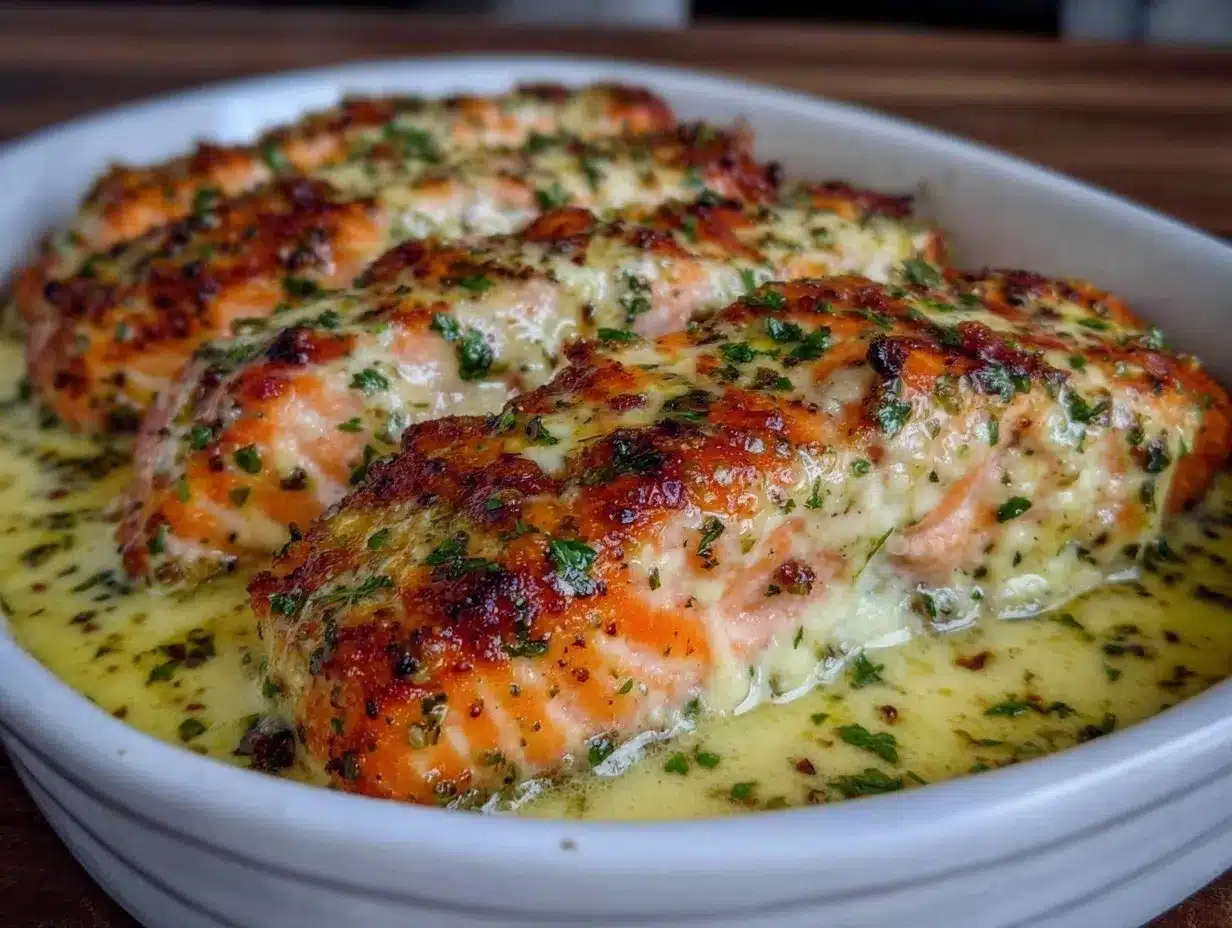 creamy baked Boursin salmon preparation steps