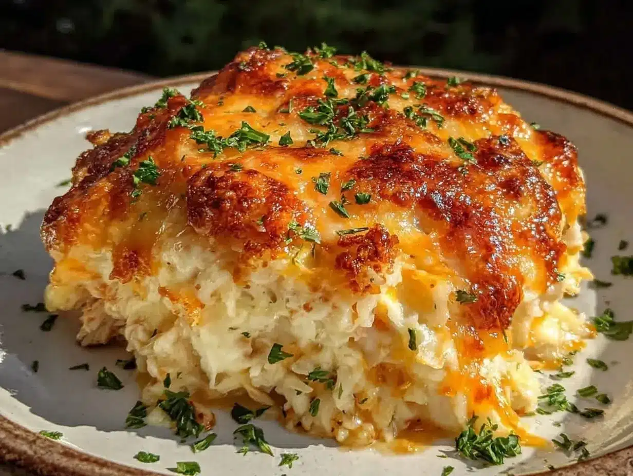 creamy chicken cauliflower rice casserole preparation steps