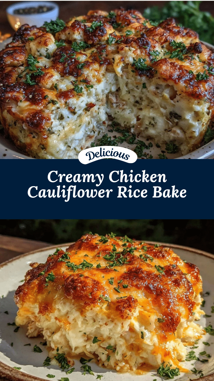 creamy chicken cauliflower rice casserole recipe