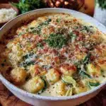 creamy spinach artichoke gnocchi - featured image