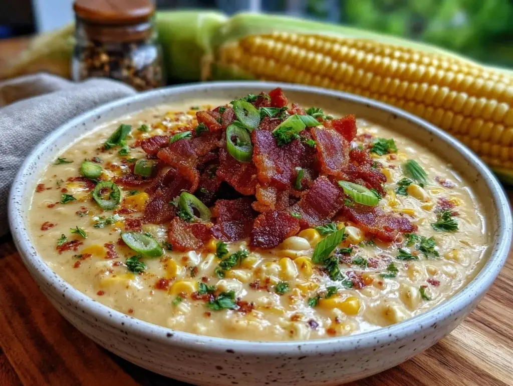 creamy sweet corn chowder - featured image