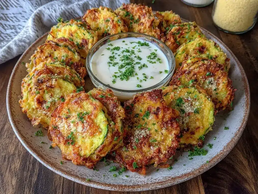 crispy parmesan zucchini chips - featured image