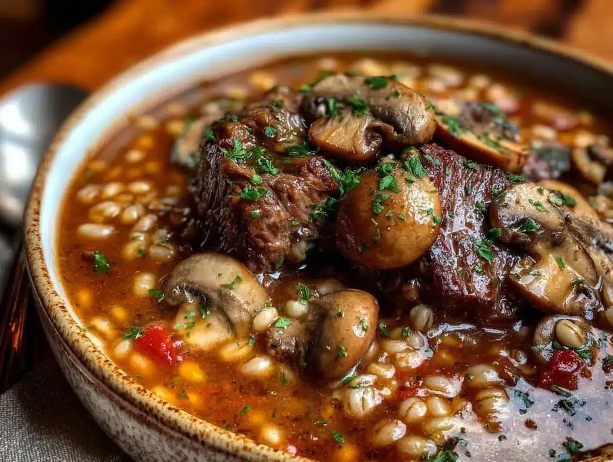 Crockpot Beef Barley Soup preparation steps