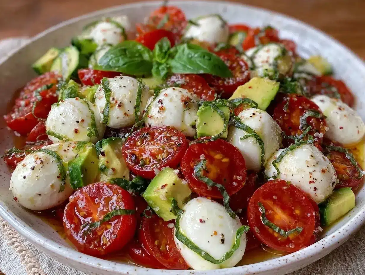 cucumber mozzarella salad preparation steps