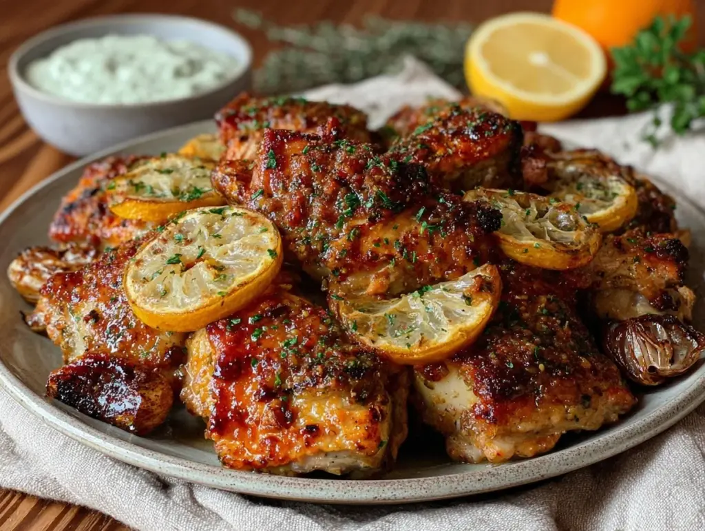 Greek lemon chicken thighs - featured image