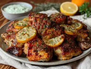 Greek lemon chicken thighs - featured image