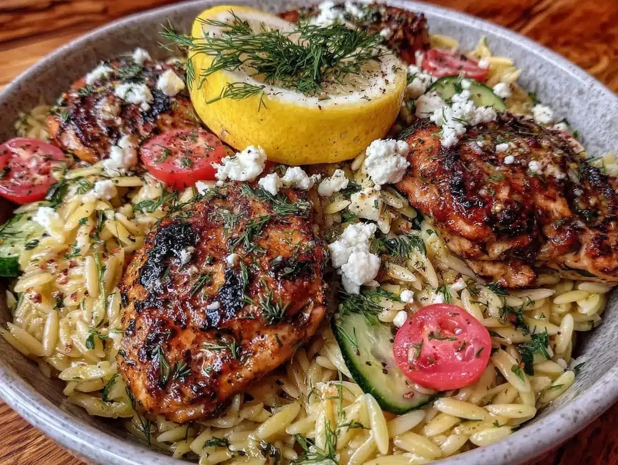 Greek lemon orzo preparation steps