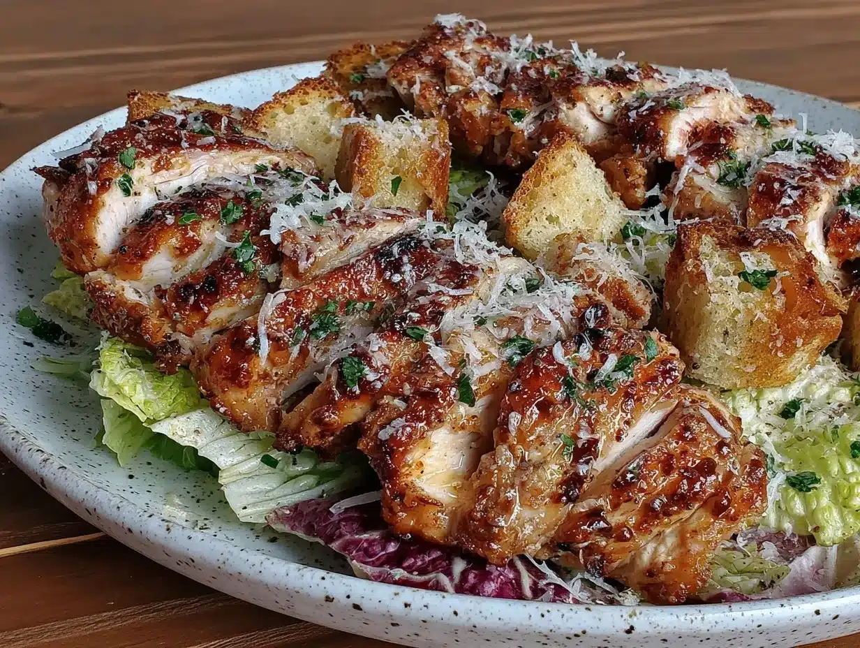 grilled chicken Caesar salad preparation steps