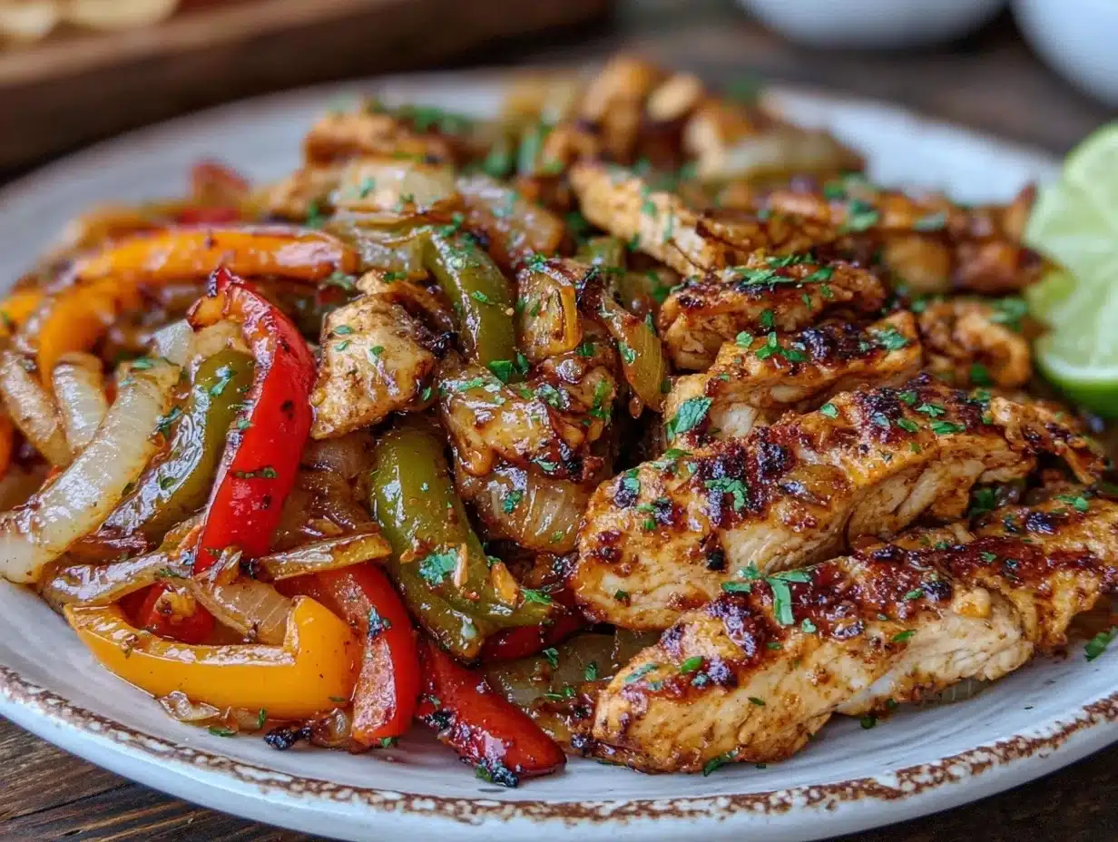 grilled chicken fajitas - featured image