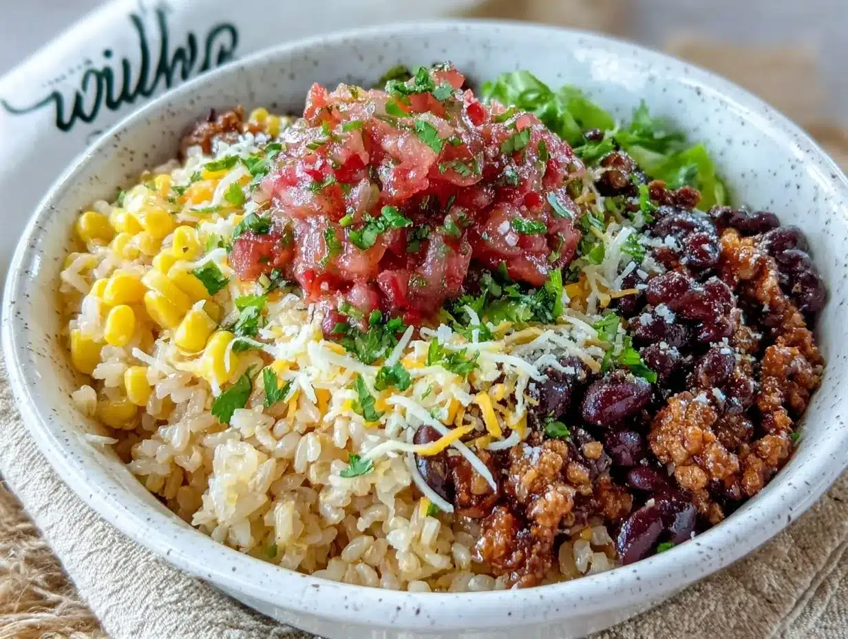 ground beef burrito bowl preparation steps