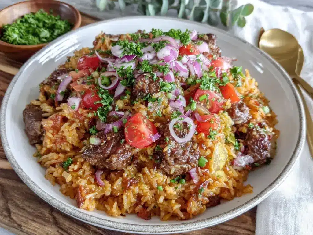 ground beef Jollof rice - featured image