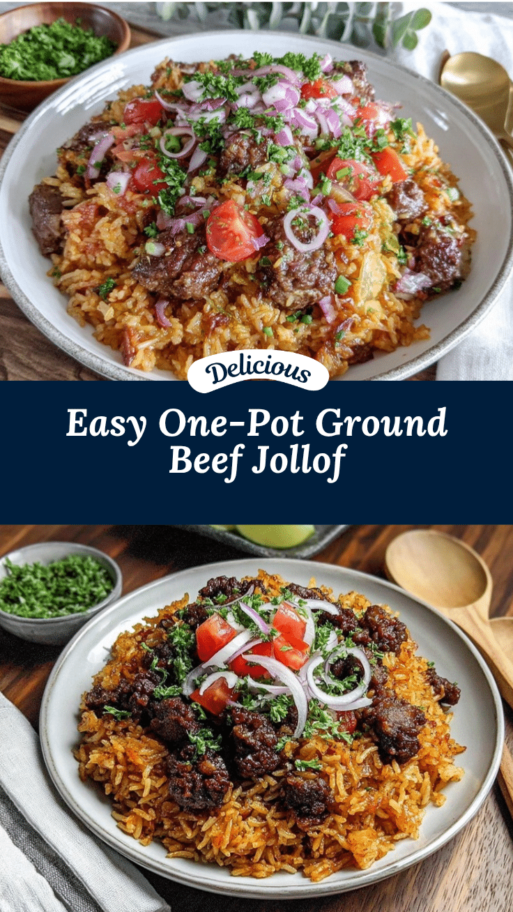 ground beef Jollof rice recipe