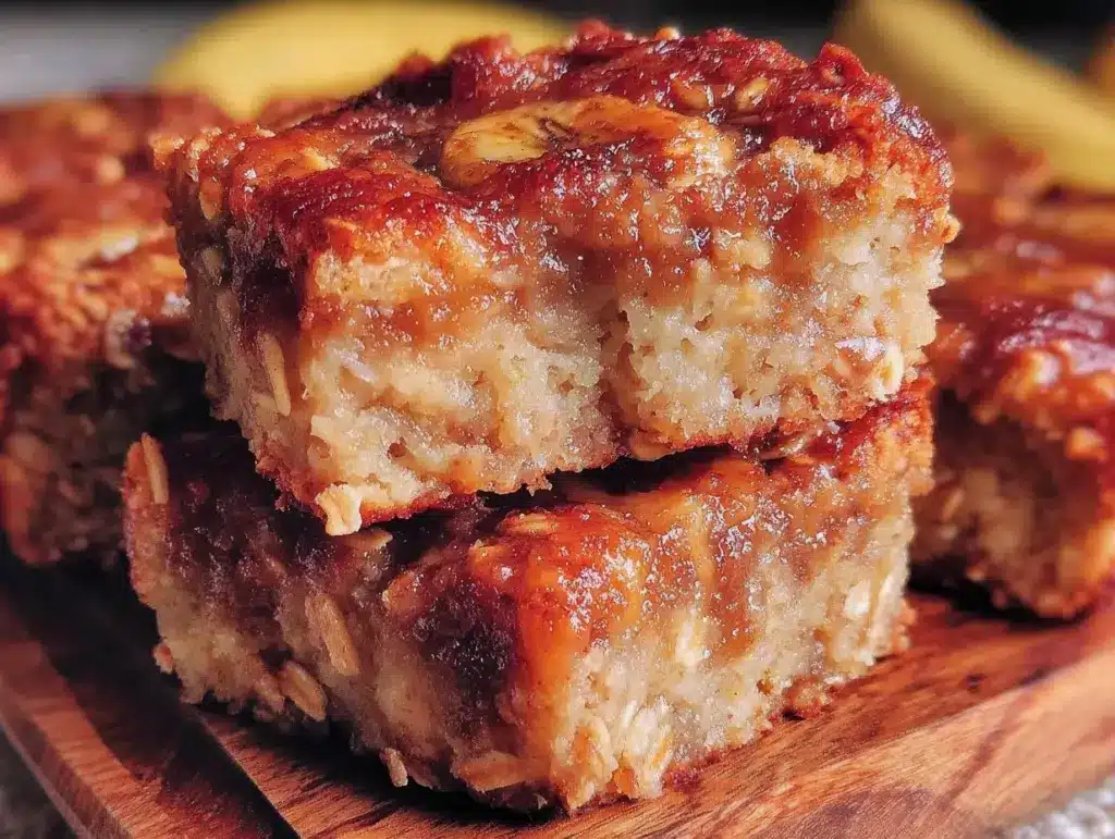 healthy banana oatmeal bars - featured image