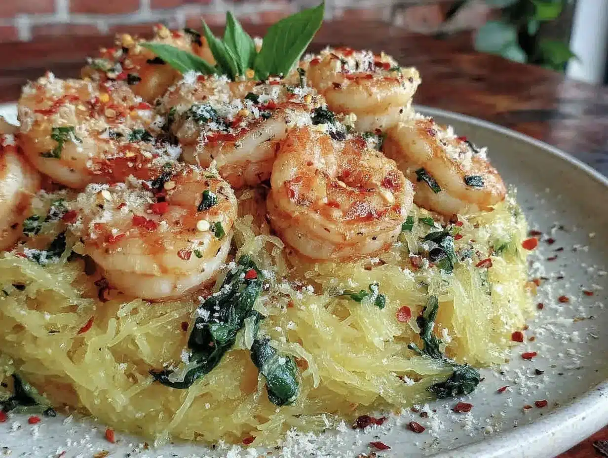 healthy spaghetti squash shrimp scampi preparation steps