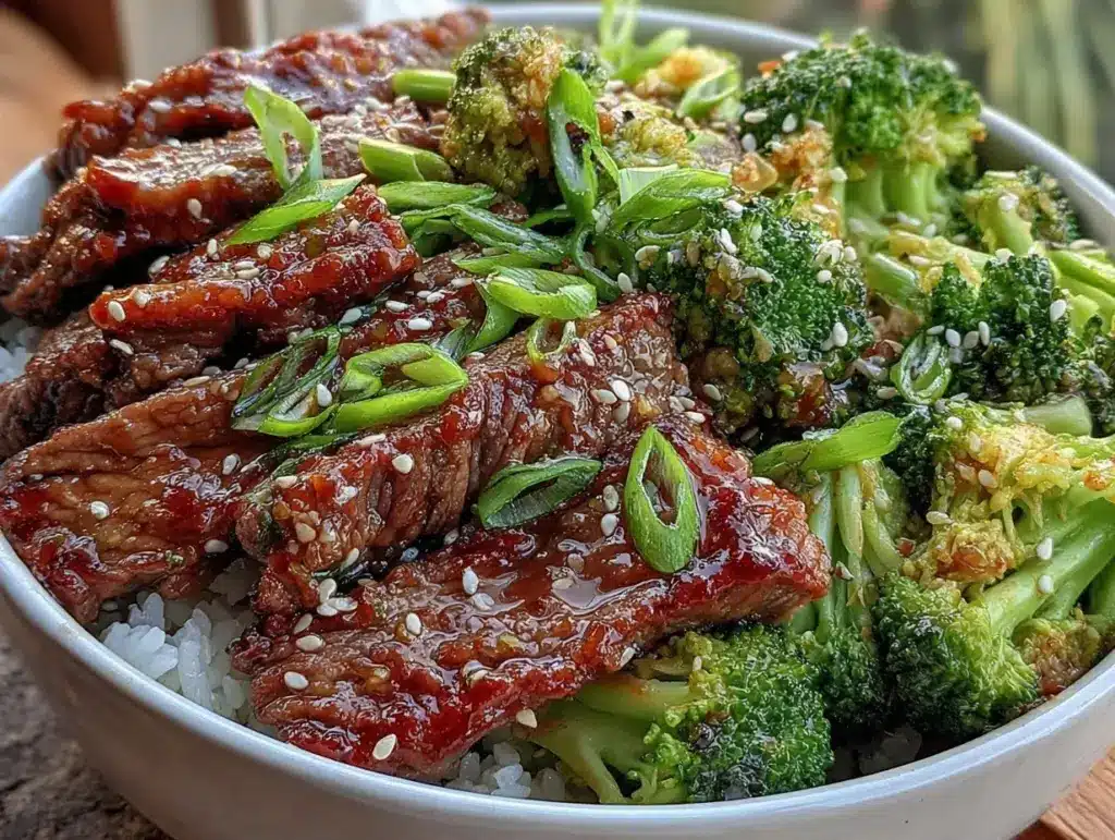 high protein beef and broccoli - featured image
