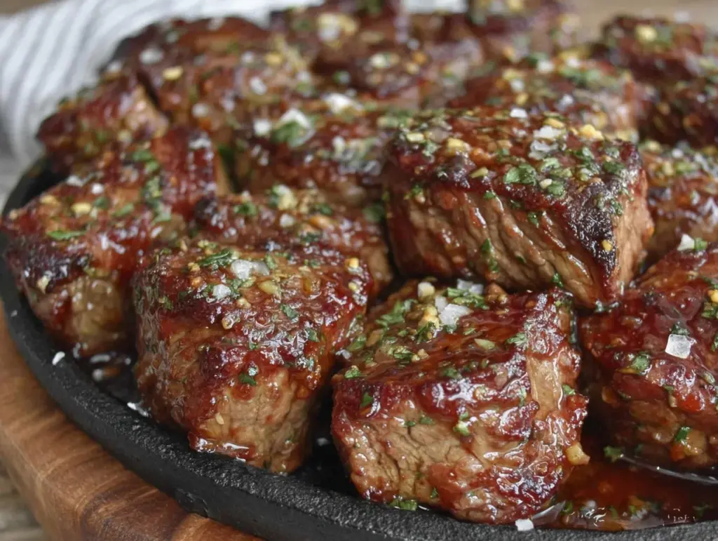 honey garlic butter steak bites - featured image