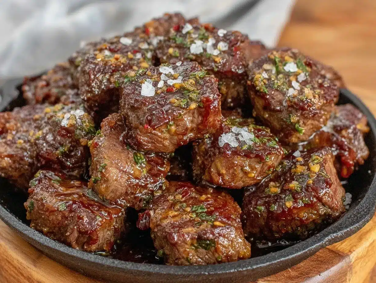 honey garlic butter steak bites preparation steps
