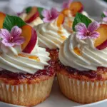 Honey Peach Cream Cheese Cupcakes - featured image