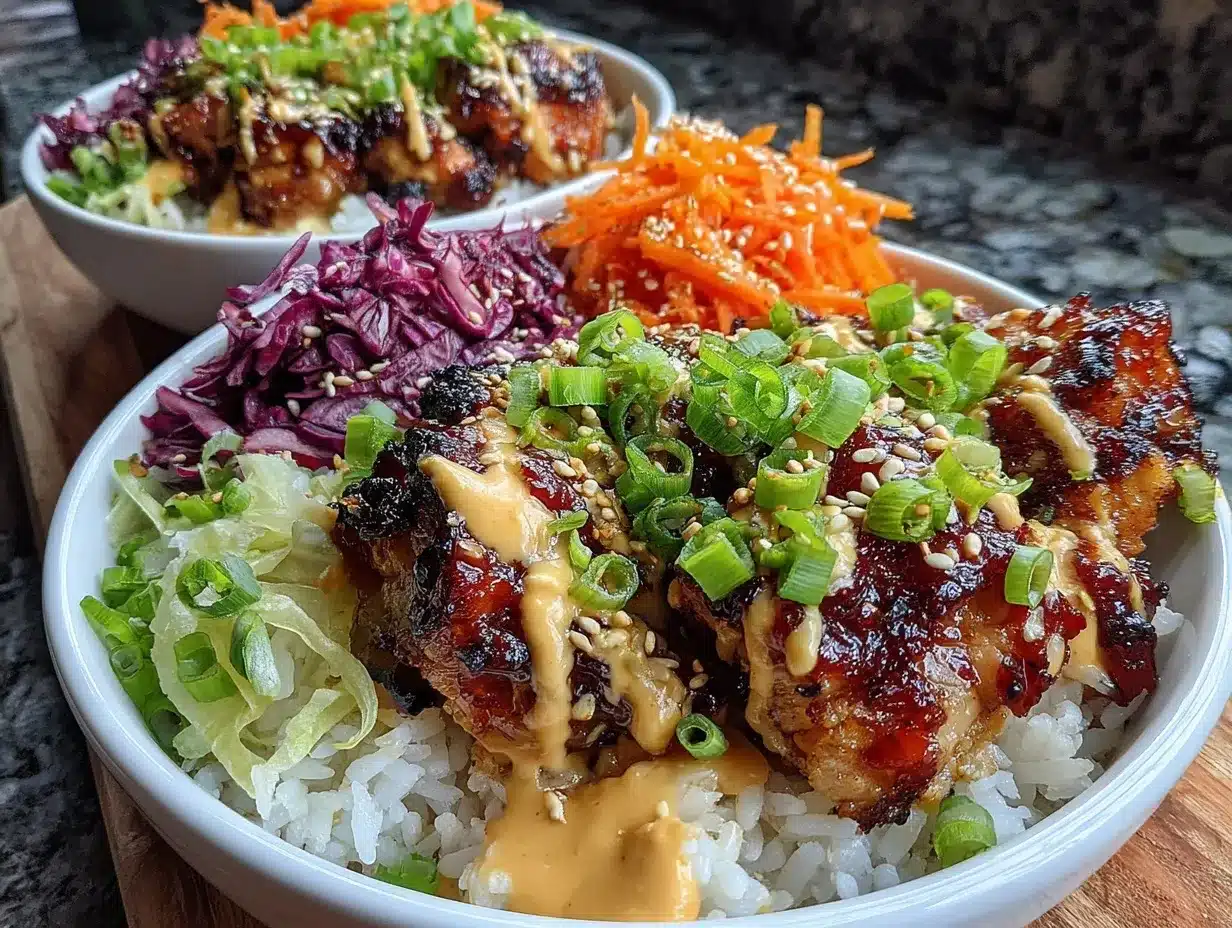 Korean BBQ Chicken Bowls preparation steps
