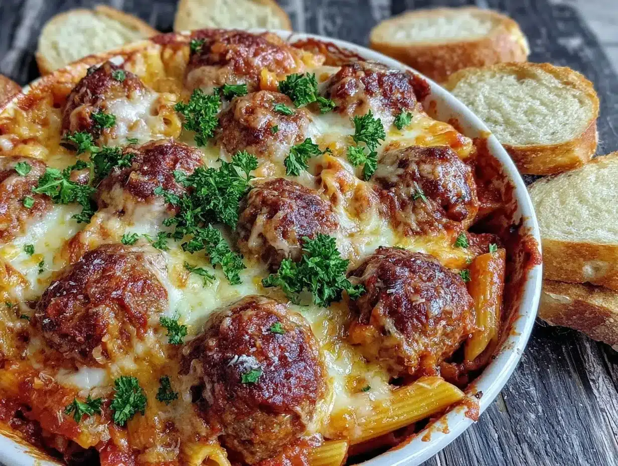 meatball sub pasta bake preparation steps