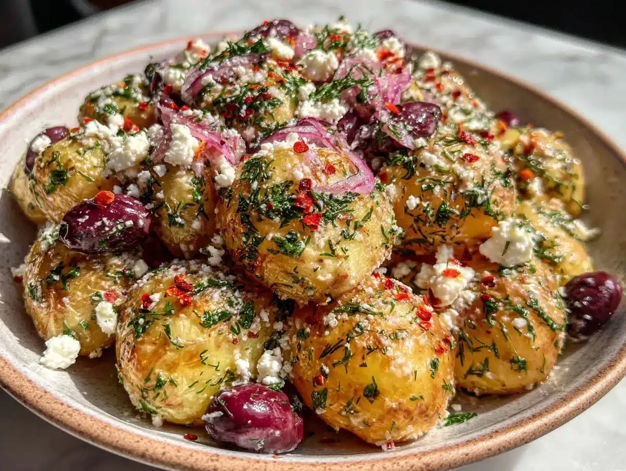 Mediterranean potato salad preparation steps