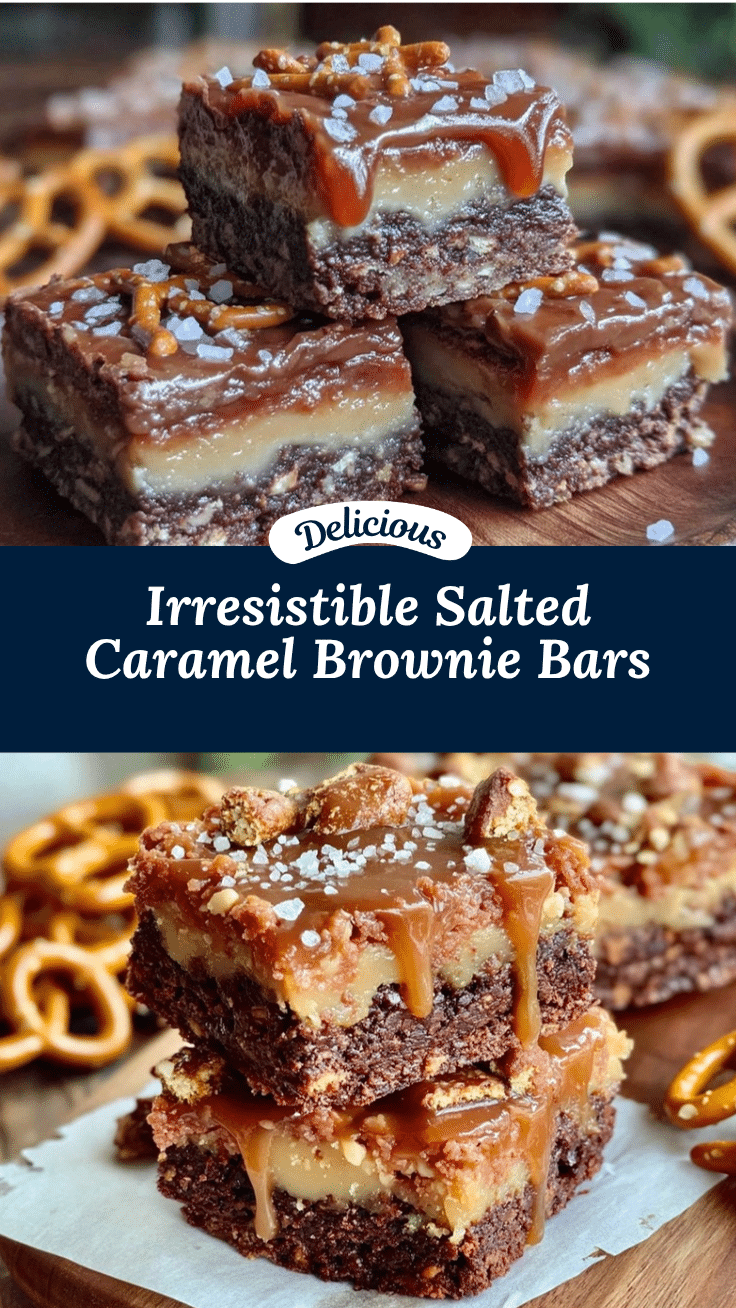 salted caramel pretzel brownie bars recipe
