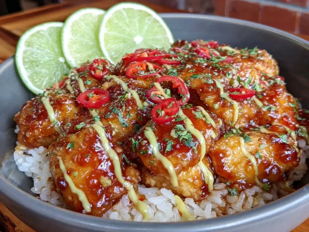 sweet chili chicken bowl - featured image