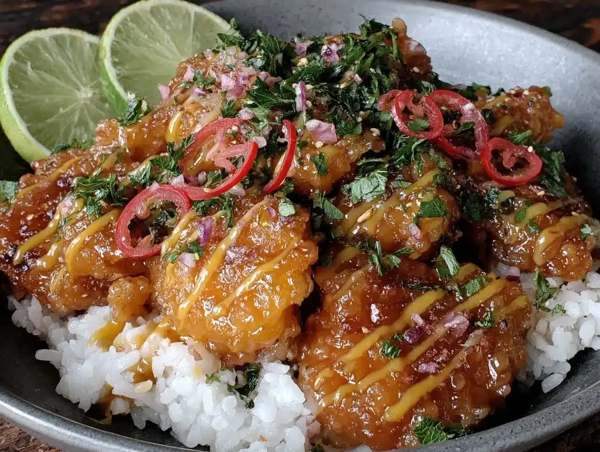 sweet chili chicken bowl preparation steps