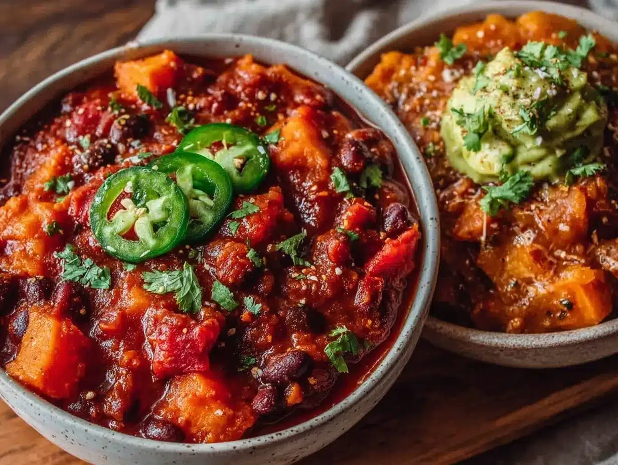 vegetarian sweet potato chili preparation steps